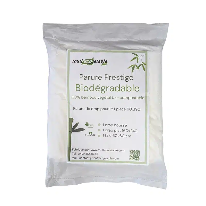 Parure-drap-plat-biodegradable-prestige